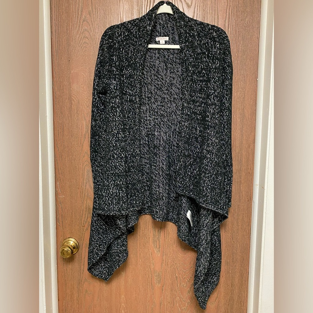Merona Black and White Open Front Cardigan
